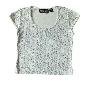 Vintage 90s Zoey & Beth floral babydoll T-shirt Small Fairycore Fairy Fae Y2K